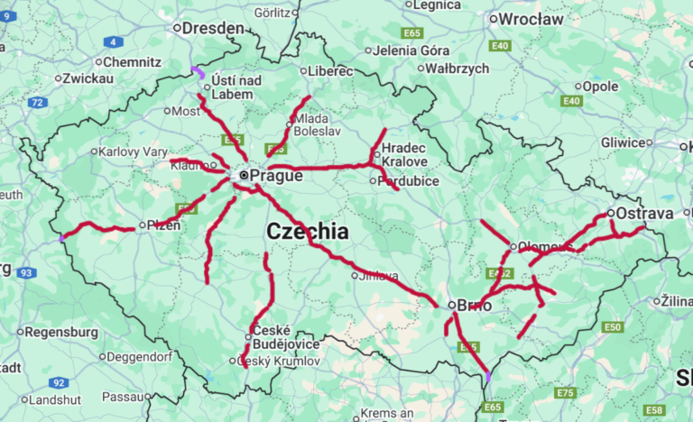 Tolled motorway sections in the Czech Republic